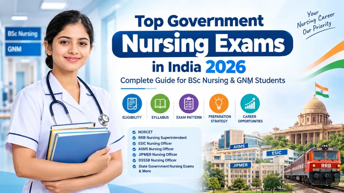 Top Government Nursing Exams in India 2026: Complete Guide for BSc Nursing & GNM Students